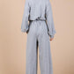 Ces Femme Boat Neck Long Sleeve Drawstring Jumpsuit Jumpsuits