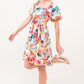 And The Why Square Neck Puff Sleeve Floral Dress Knee Length Dresses