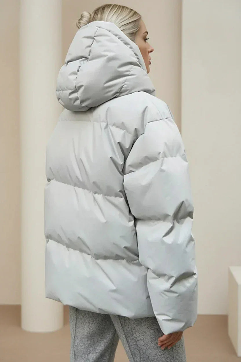 Pocketed Zip Up Hooded Puffer Jacket - DAVERRI FASHIONS