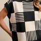 BiBi Checker With Stripes Pattern Sleeveless Sweater - DAVERRI FASHIONS
