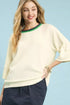 Umgee Ribbed Knit Top with Contrast Trim - DAVERRI FASHIONS