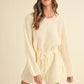 MABLE Round Neck Long Sleeve Sweater Romper