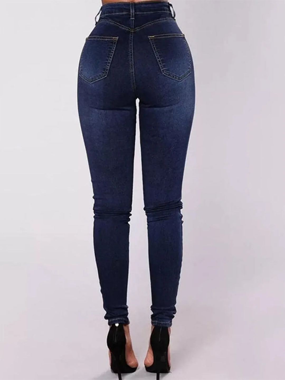 Full Size High-Waisted Double-Breasted Skinny Jeans Plus Size | Jeans Daverri Fashions