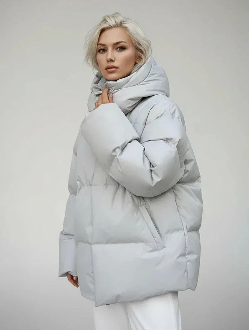 Pocketed Zip Up Hooded Puffer Jacket - DAVERRI FASHIONS