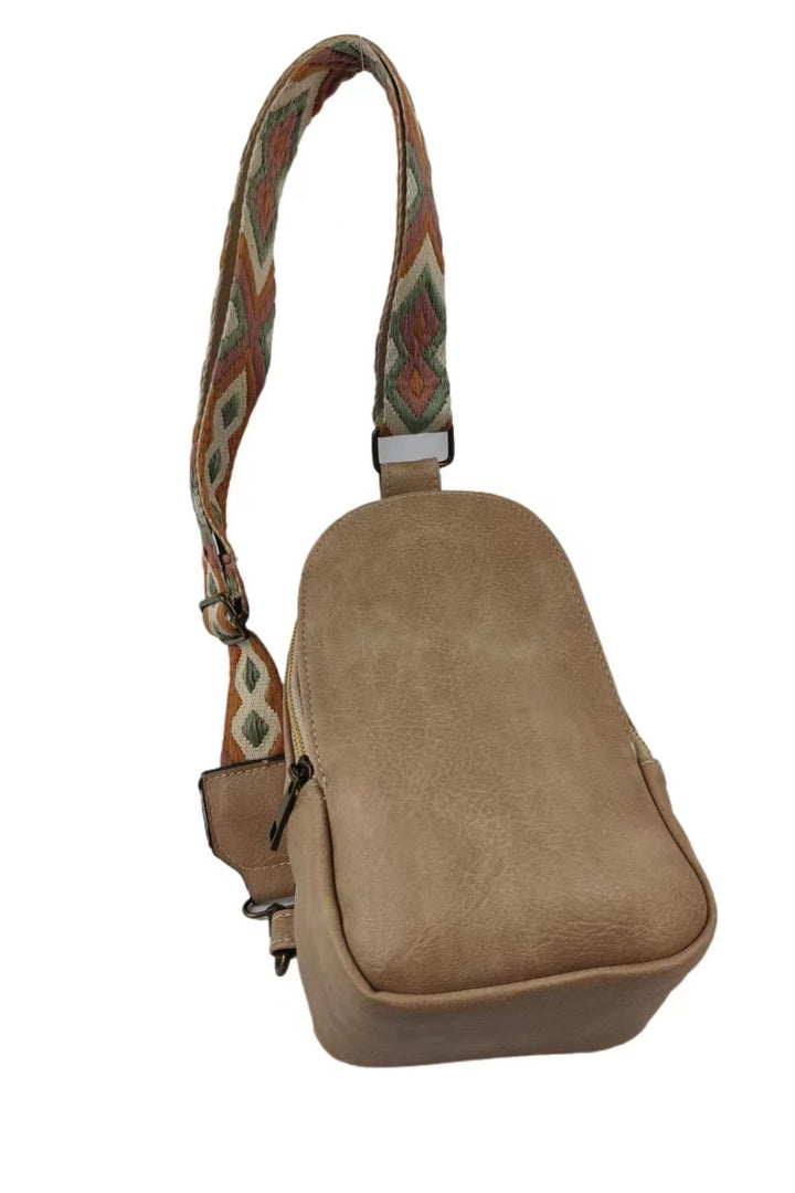 Abstract Pattern Adjustable Strap Vegan Leather Sling Bag | Cross Body Bags Daverri Fashions
