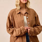 BiBi Corduroy Relaxed Fit Shacket with Back Pleat - DAVERRI FASHIONS