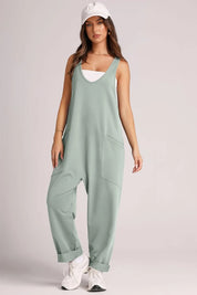 Lovelet Wide Strap Jumpsuit with Pockets | Overalls Daverri Fashions