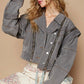 POL Cropped Denim Jacket with Functional Zipper Detail Jackets