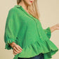 Umgee Full Size Mineral Washed Cotton Gauze Top Plus Size Shirts