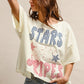 BiBi Mix And Match Stars And Stripes cream oversized tee