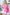 HOPELY Hot Pink Star Pattern Oversized Waffle T-Shirt T-Shirts