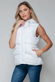 Hooded Zip Vest Tops