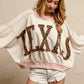 BiBi Leopard Print Texas Patchwork Overlock Stitch Top Tops