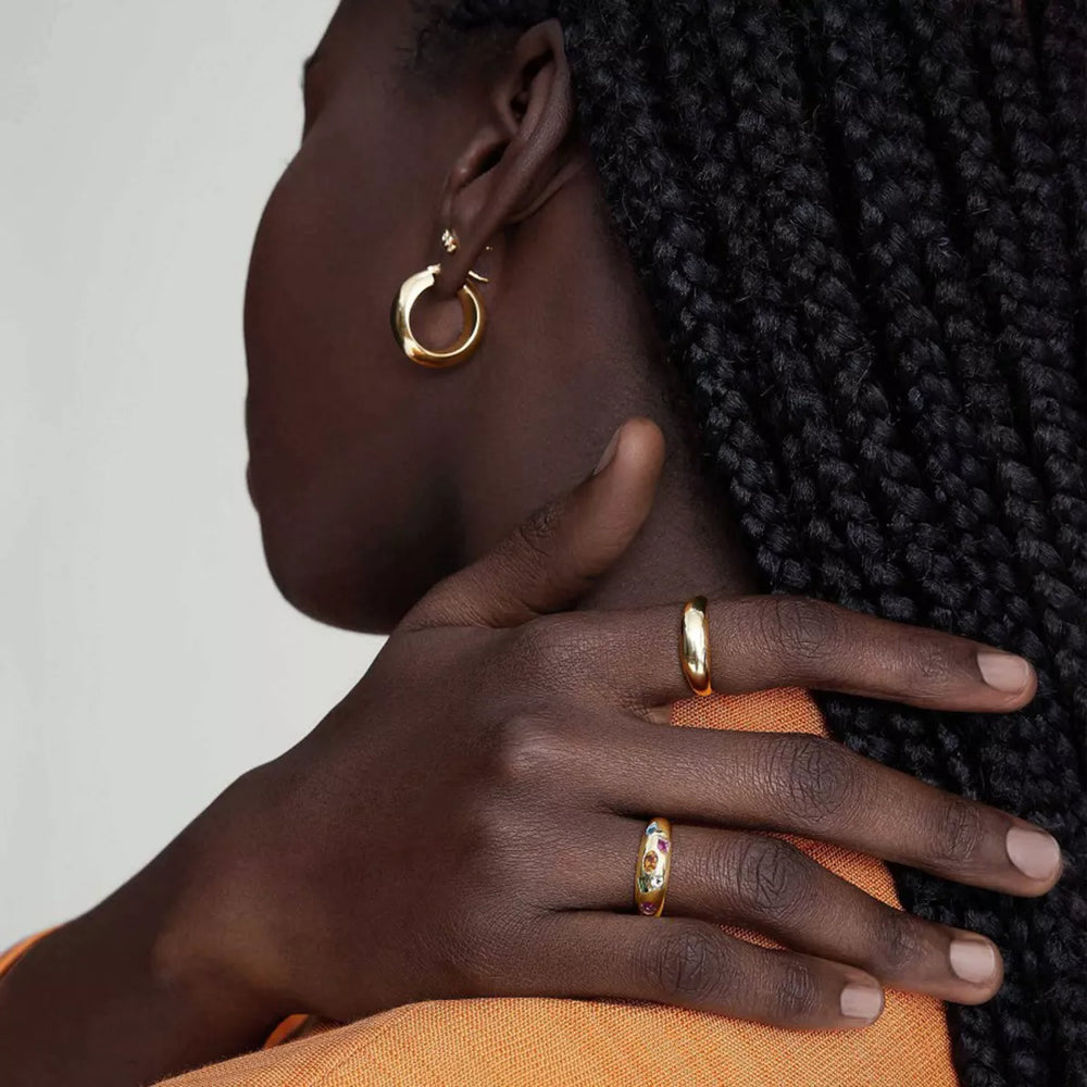 18K Gold-Plated Colorful Zircon Ring | Rings Daverri Fashions