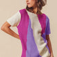 SO ME Boat Neck Multi Colored Lightweight Sweater Top - DAVERRI FASHIONS