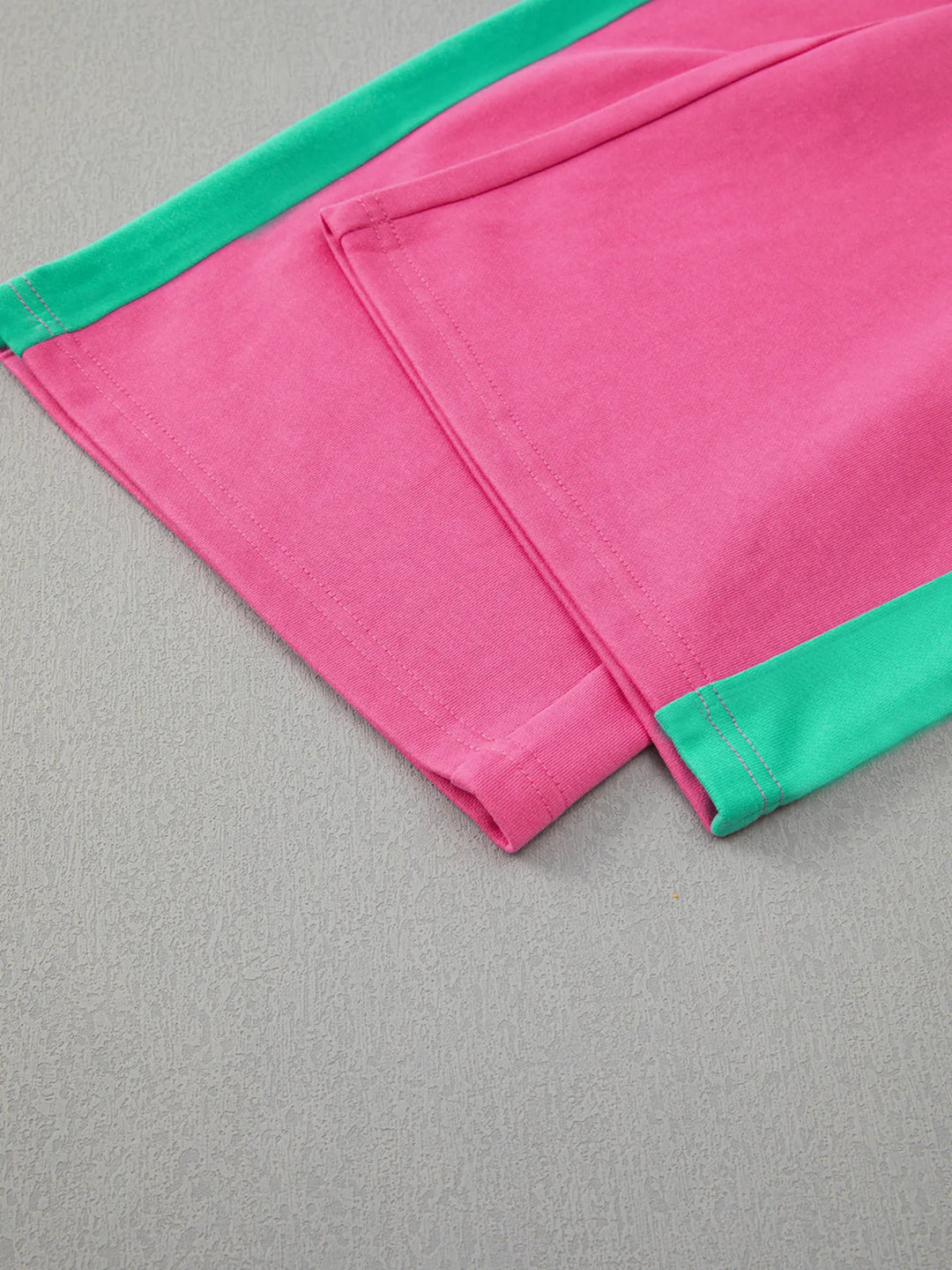 Color Block Round Neck Top and Pants Set | Loungewear Sets Daverri Fashions