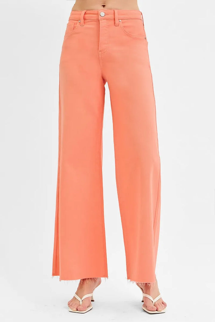 RISEN Full Size Tummy Control High Rise Wide Leg Palazzo Jeans Jeans