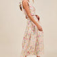 SO ME Floral Printed Woven Shoulder Bow Tie Top and Skirt Set Outfit Sets