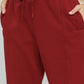 Umgee Fleece Jogger Pants with Drawstring Burgundy - DAVERRI FASHIONS