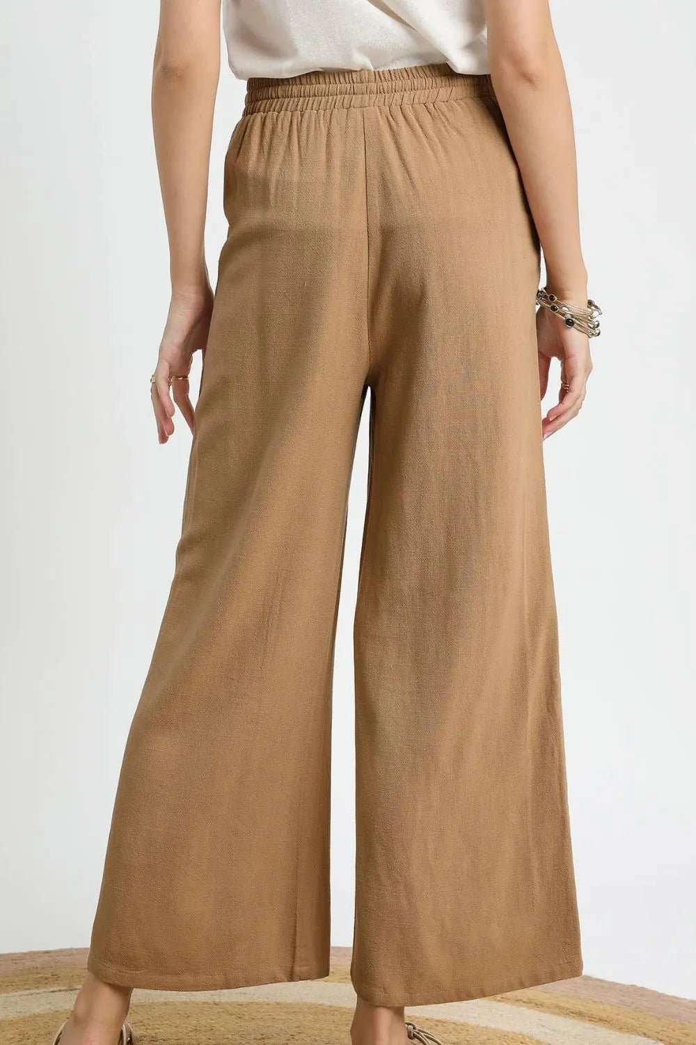 Umgee Wide Leg Drawstring Pants Pants
