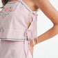 MABLE Embroidered Crop Top and Shorts Set