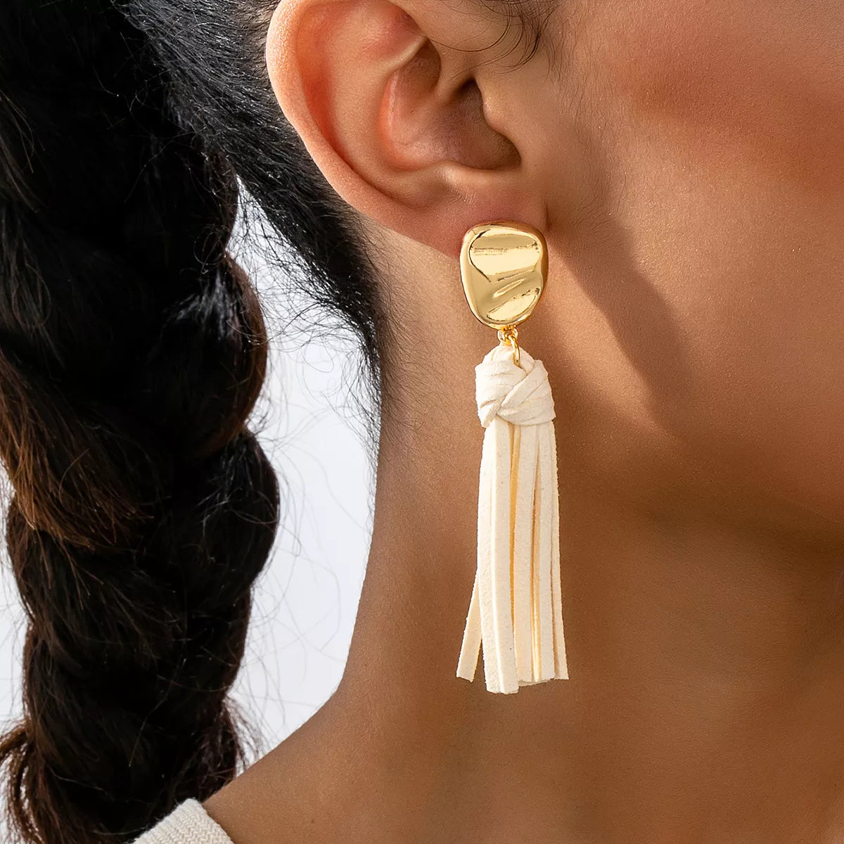 Gold onesize 18K Gold-Plated Tassel Earrings | Earrings Daverri Fashions