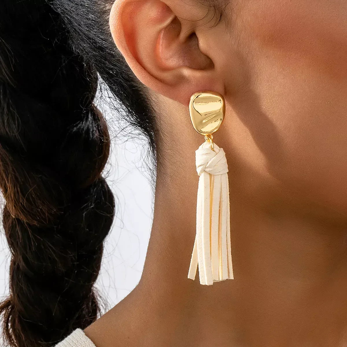 18K Gold-Plated Tassel Earrings - DAVERRI FASHIONS