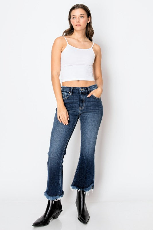 Artemis Vintage Colle High Rise Crop Flare Jeans | Jeans Daverri Fashions