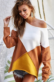 BiBi Color Block Geometric Sweater | Sweaters Daverri Fashions