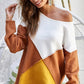 BiBi Color Block Geometric Sweater - DAVERRI FASHIONS