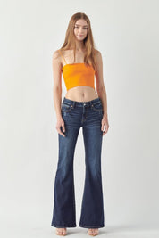 Artemis Vintage Mid Rise Stretch Super Flare Jeans | Jeans Daverri Fashions