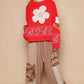 POL Flower Lace Patch Long Sleeve Sweater - DAVERRI FASHIONS