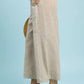 Umgee linen blend tan striped wide-leg pants with drawstring waist