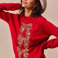 SO ME Sequins Bow Ribbon Embellished Christmas Sweater - DAVERRI FASHIONS