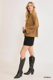 Umgee Crochet Button Down Knit Cardigan | Cardigans Daverri Fashions
