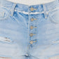 Kancan Distressed Button Fly Denim Shorts Denim Shorts