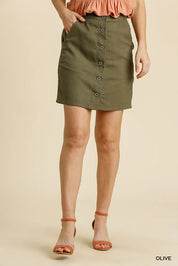 Olive Umgee Button Down Skirt with Pockets | Daverri Fashions