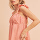 Aemi + Co Sweetheart Neck Ruffled Strap Top Tops