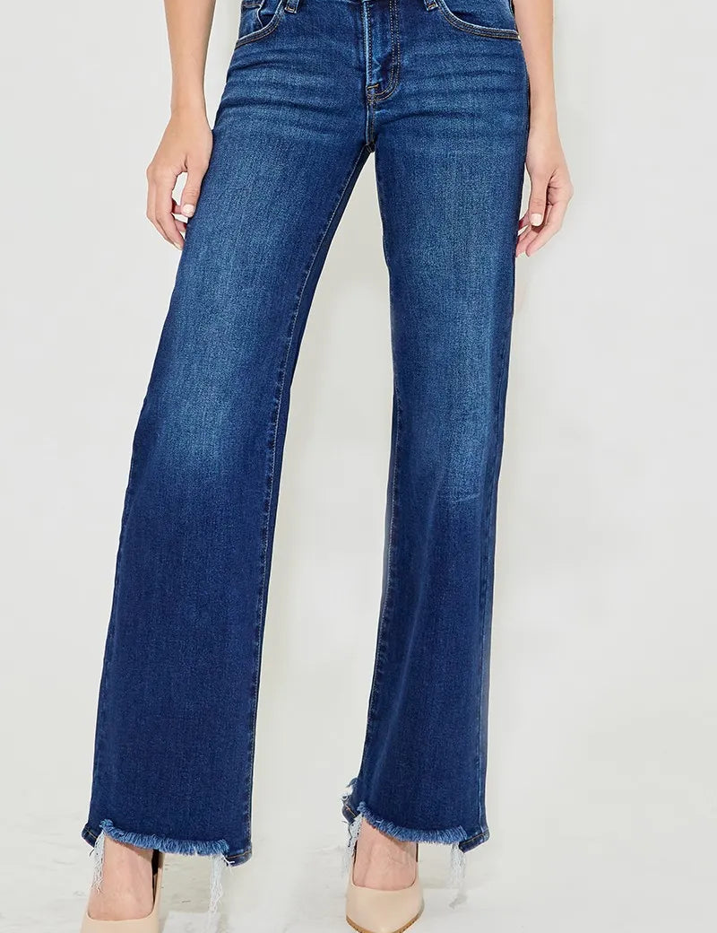 DARK 11 RISEN Full Size Low Rise Wide Leg Jeans Plus Size | Jeans Daverri Fashions