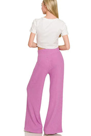 Zenana Rolled Sleeve Top and Pants Sweater Set | Outfit Sets Daverri Fashions
