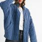 Blue Dixie Jacket: Quilted Zipper-Front with Side Pockets