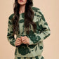 Annie Wear Flower Pattern Drawstring Hooded Top and Shorts Sweater Set Green combo XL Outfit Sets