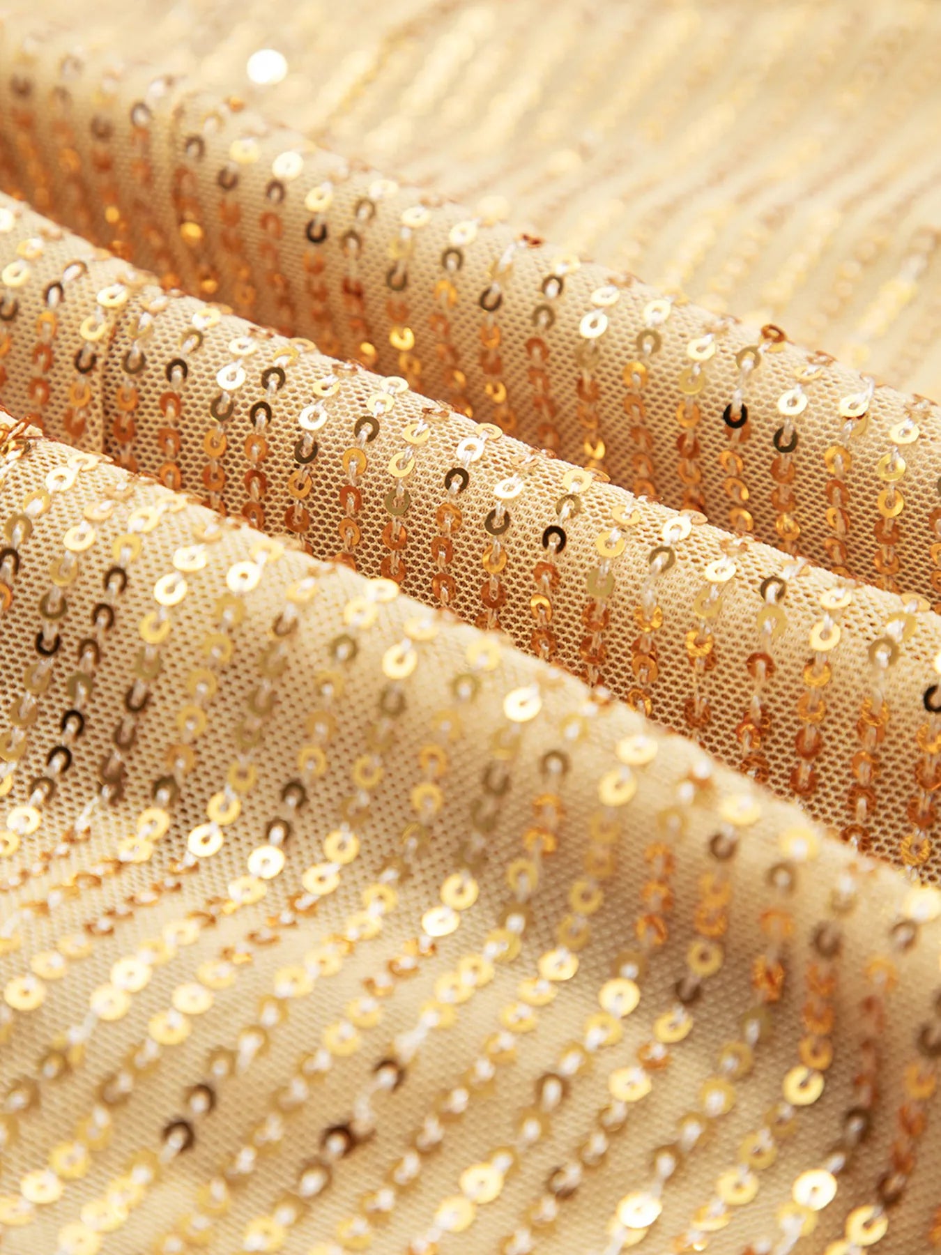 Gold sequined fabric in Metallic Balloon Sleeve Blouse