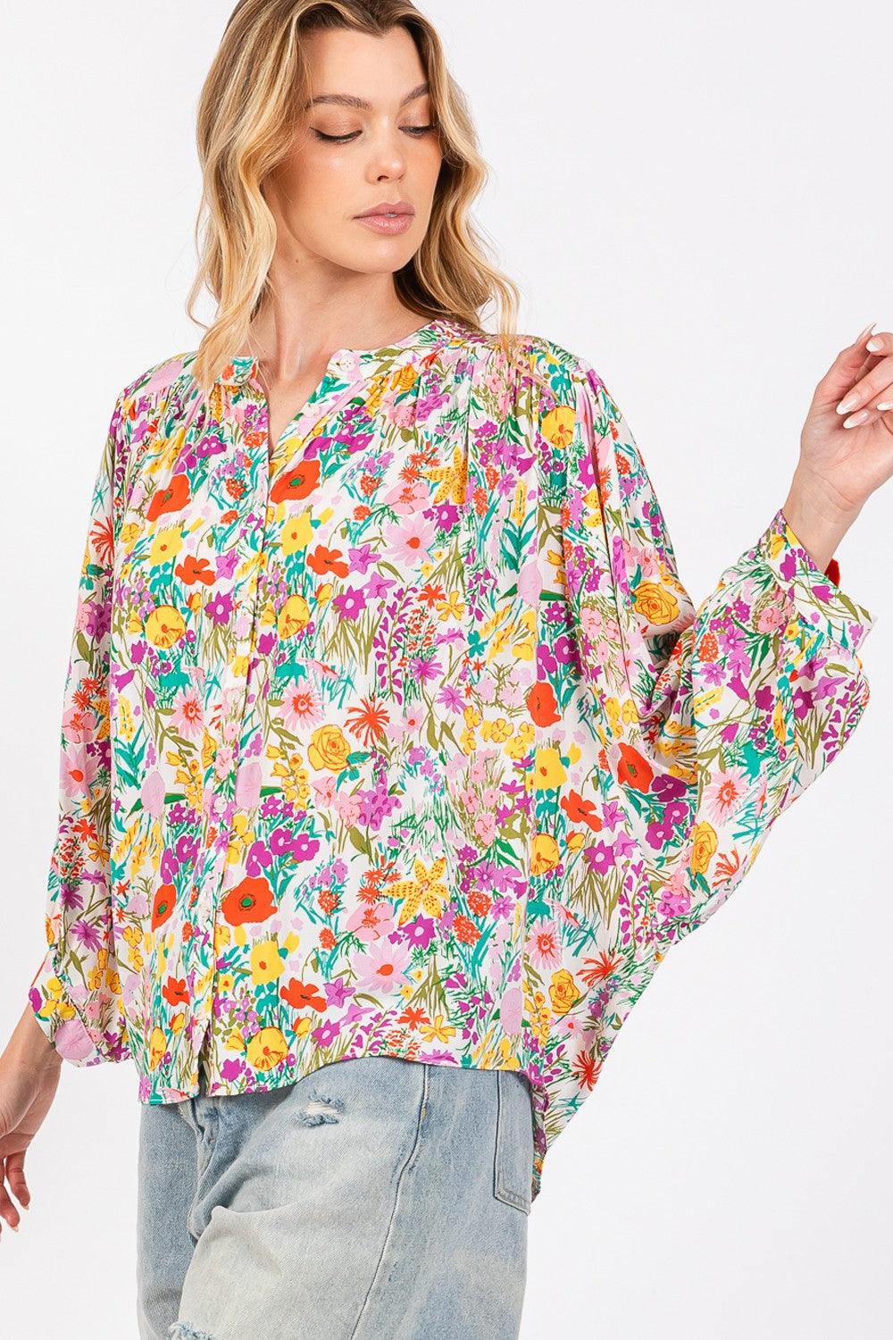 SAGE + FIG Button Down Floral Shirt Shirts