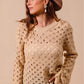 SO ME Geometric Pattern Open Knit Lightweight Sweater