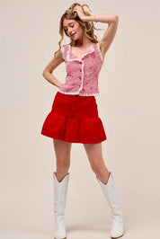 SO ME Ruffled Hem Game Day Mini Skirt | Skirts Daverri Fashions