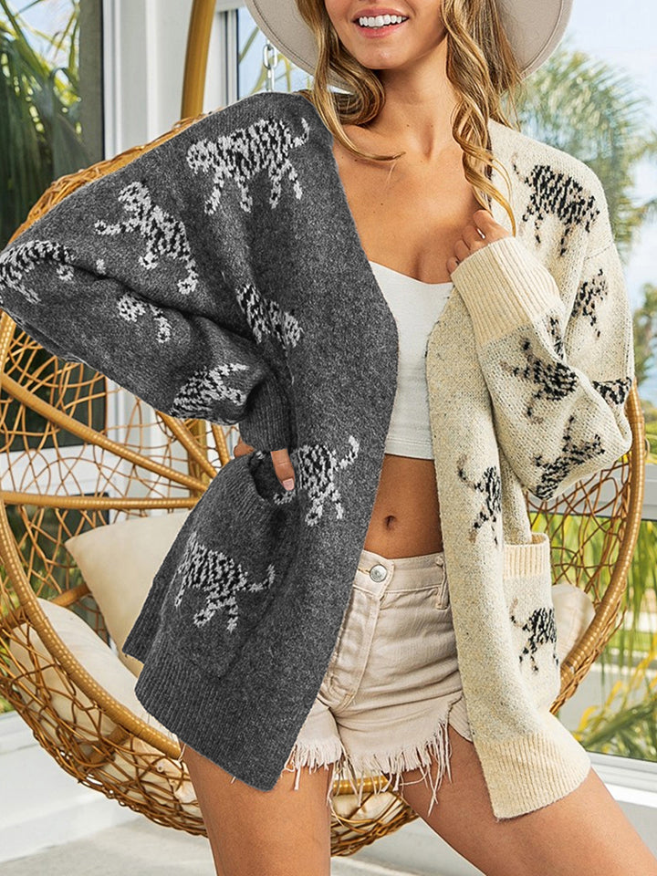 Open Front Cardigan with Pockets | Cardigans Daverri Fashions