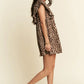 Davi & Dani Animal Printed Velvet Ribbon Mini Dress - DAVERRI FASHIONS