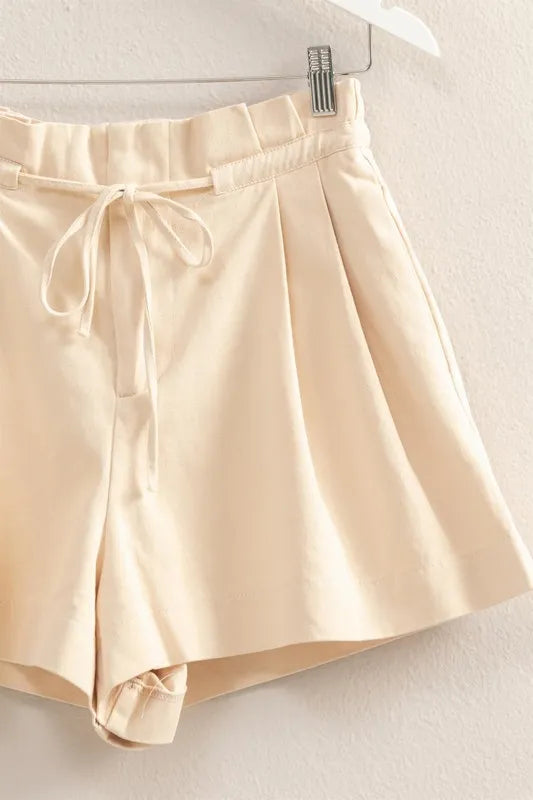 HYFVE High-Waisted Washed Twill Paperbag Shorts Shorts