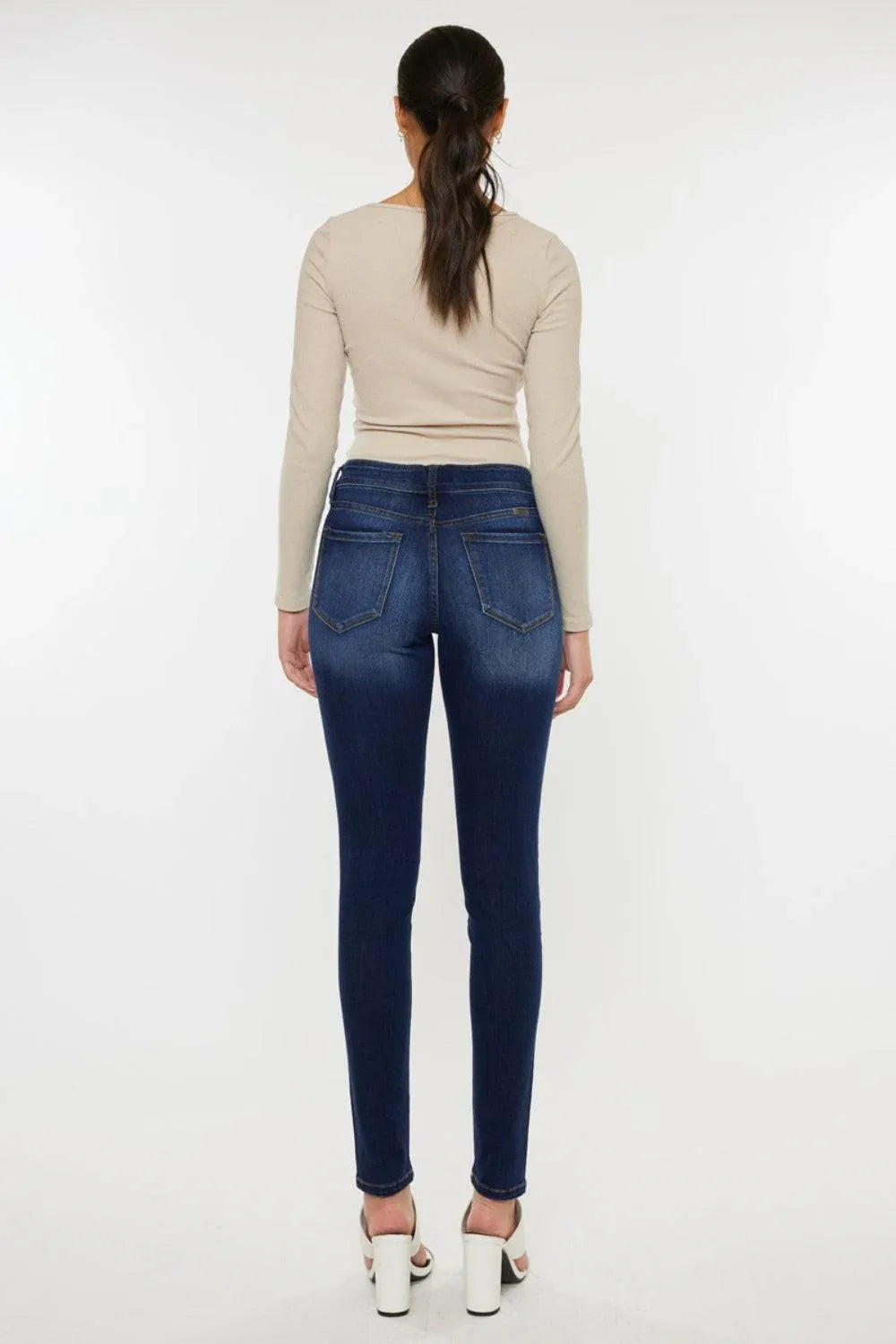 Kancan Mid Rise Gradient Skinny Jeans - DAVERRI FASHIONS